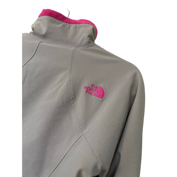 THE NORTH FACE Ruby Raschel Jacket Coat Gray Windfall Pink Fleece Lined Sz S - Picture 5 of 8